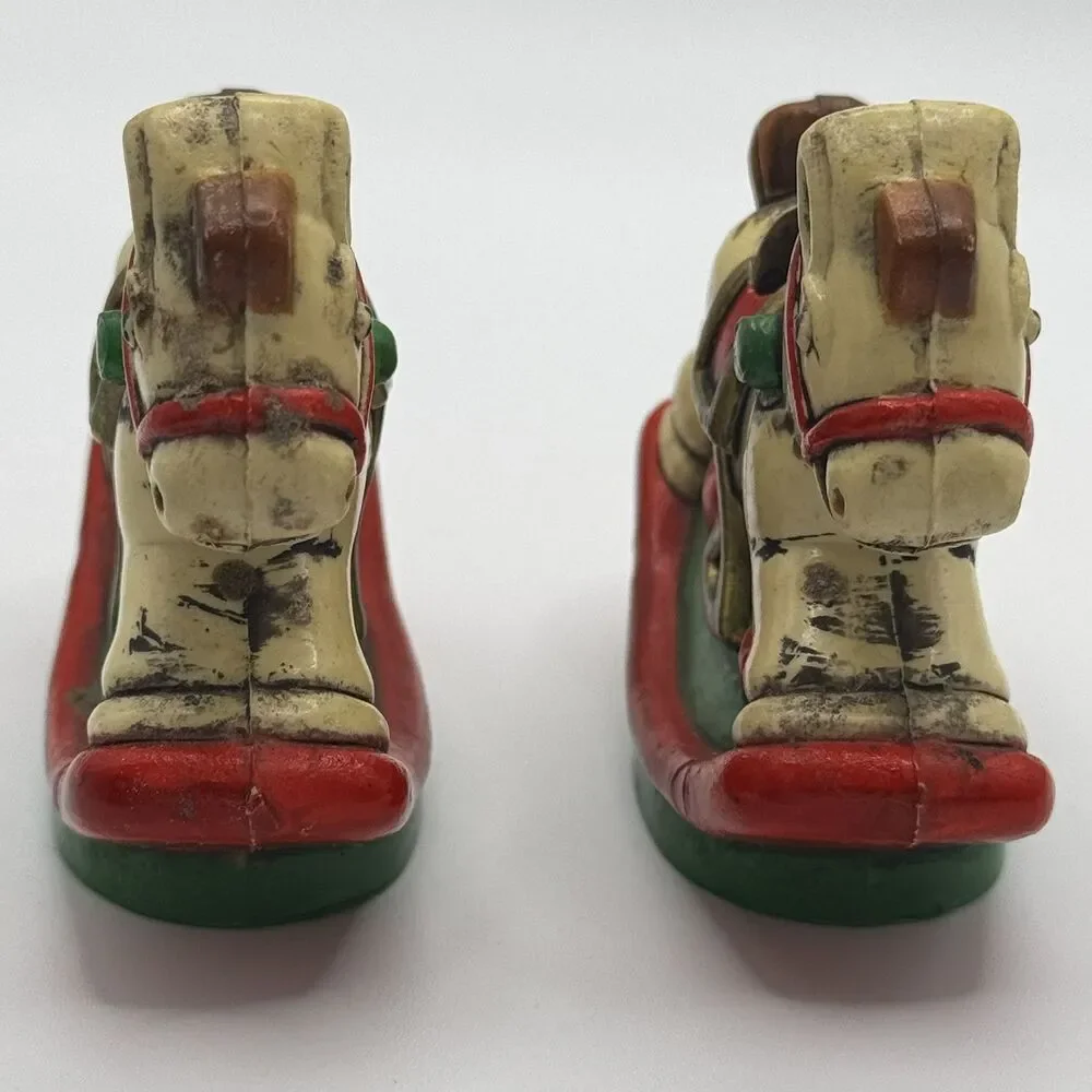 Holiday Memories Rocking Horse Mini Candle Holders Set of 2 Vintage Christmas